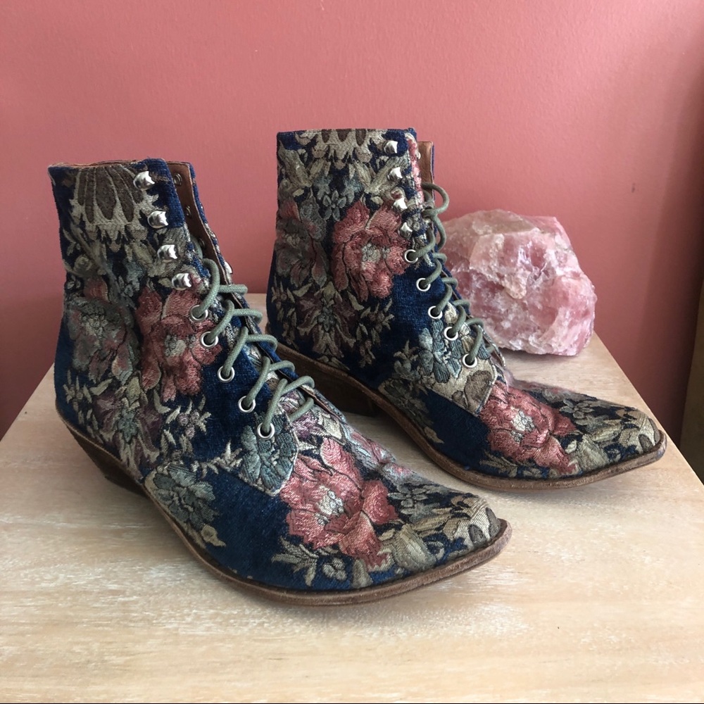 FreePeople Jeffery Campbell Floral Lace-up Boots